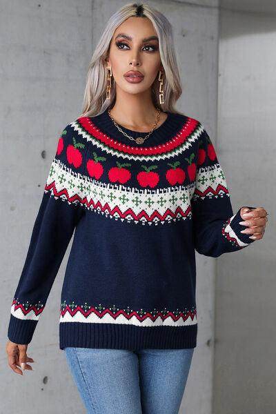 Angel Wings Graphic Round Neck Long Sleeve Sweater for Women