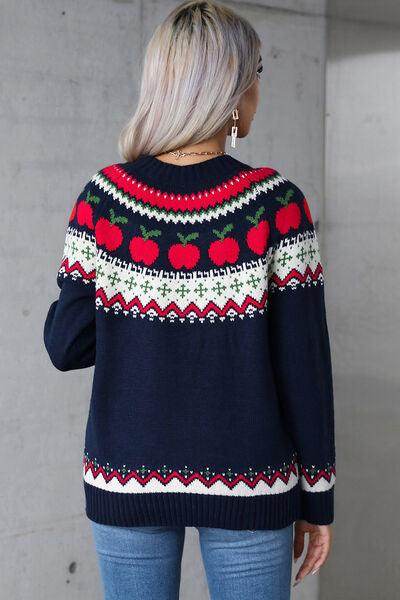 Angel Wings Graphic Round Neck Long Sleeve Sweater for Women