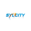 A stylized logo reading 'SYLCITY' with a hanger icon above the letters, an orange lightning bolt, and the words 'URBAN LIFESTYLE' with no background at all
